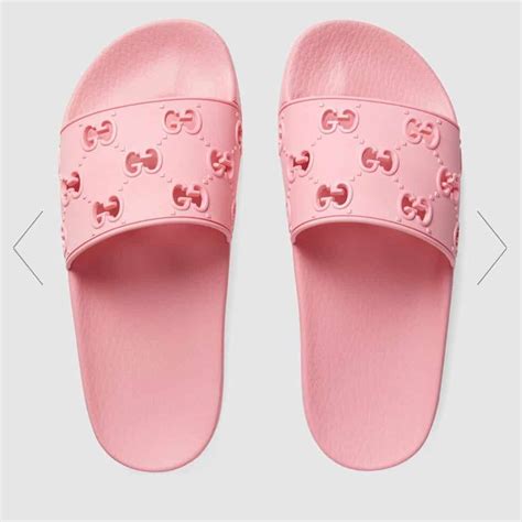 gucci flip flops red white blue|pink Gucci slides rubber.